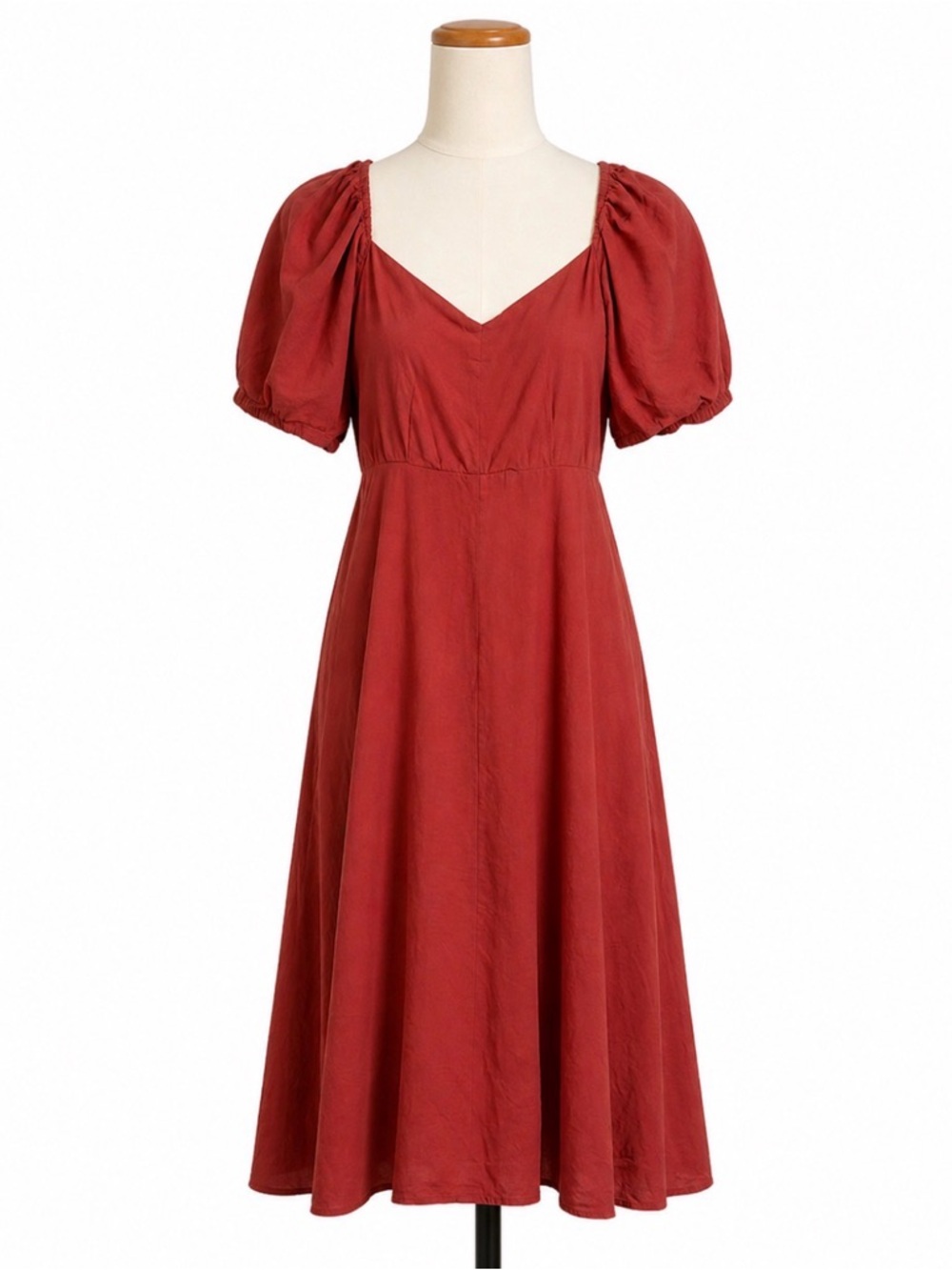 Simons Sweetheart Puff Sleeve Midi Dress XS